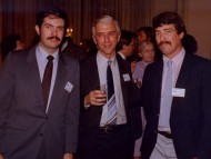 Con Hugo Castello durante la reunión de la Comisión Ballenera Internacional celebrada en Buenos Aires. Junio, 1984.