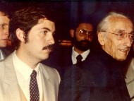 Junto a Jacques Yves Cousteau en ocasión de su visita a Buenos Aires. Julio,1983.