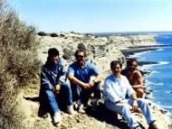 Con Steve Leatherwood, Bernd y Melanie Würsig en la Península Valdés. Octubre, 1989.