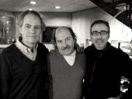 Con Litto Nebbia y Leo Sujatovich, en el estudio de Leo, durante la grabación del DVD para "11 (vidas)". Agosto, 2012.