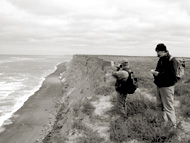 Con Mirtha Lewis censando elefantes marinos. Península Valdés. Octubre, 2005.